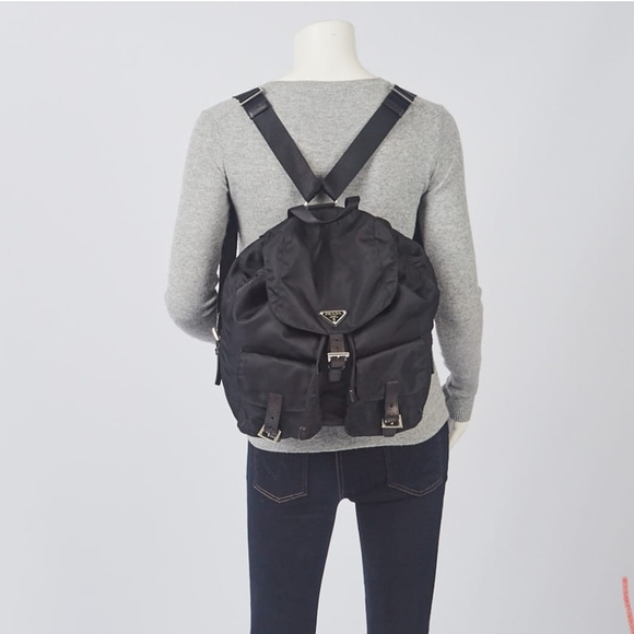 PRADA Black Tessuto Nylon Zainetto Backpack Bag  - Picture 5 of 11